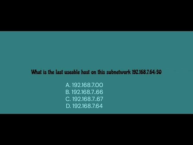 Ip subnetting Quiz