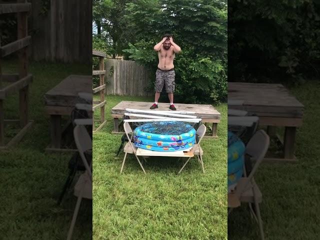 Front flip onto light tubes barbwire pool ( AEW DARBY ALLIN STYLE )