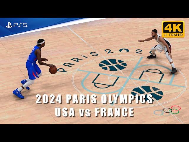 2024 Paris Olympics - USA vs France - LeBron James Stephen Curry - NBA 2K24 [PS5 4K60]