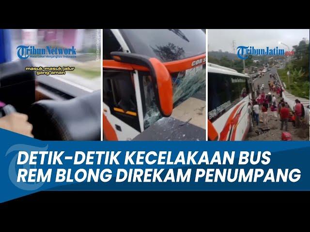 DIREKAM PENUMPANG! Detik-detik Kecelakaan Bus Rem Blong di Kertek Wonosobo