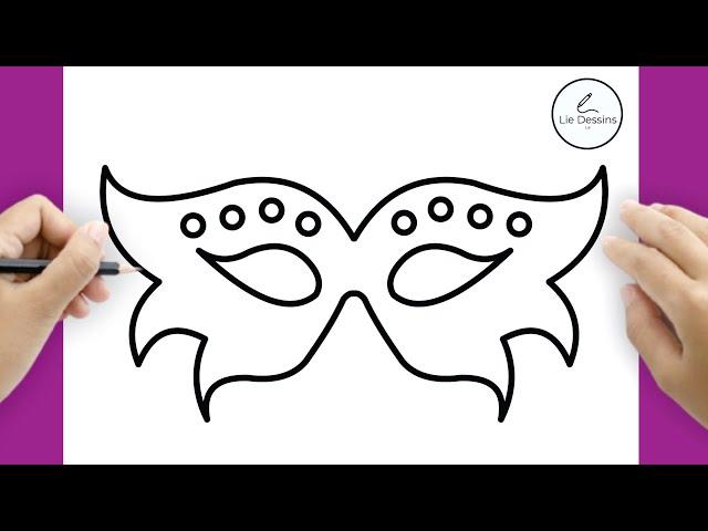 Guide de Dessin - Comment Dessiner un Masque de Carnaval Facilement