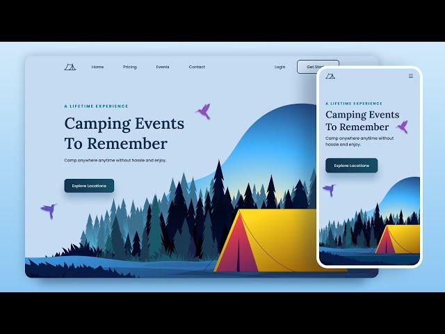 Responsive Website Using HTML CSS & JavaScript | Camping Website