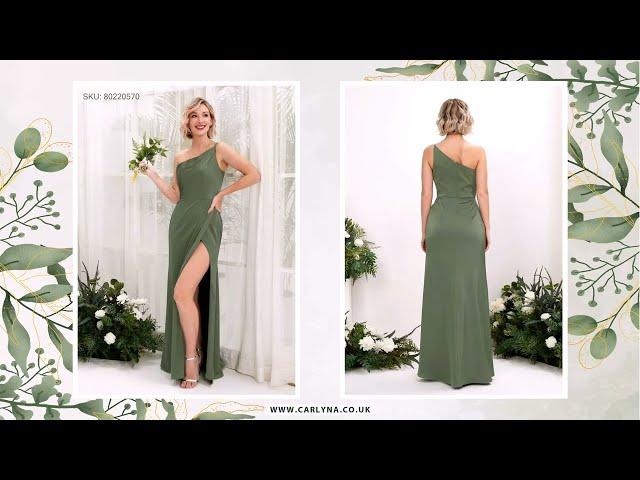 Beyond the Bouquet: Let your bridesmaids shine in the soft glow of olive satin.