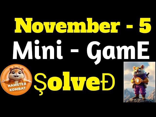 5th Nov Mini Game Key Solution Hamster Kombat | Mini Game Easy Hamster Kombat November 5, 2024