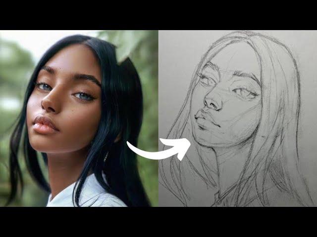 How to Sketch a Face Using the Loomis Method