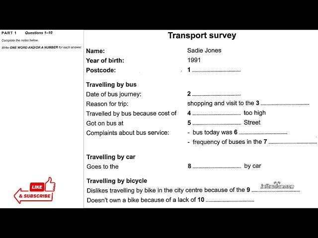 IELTS Listening Test 1 - 2024 - with Answers