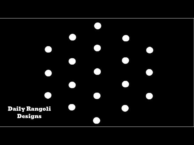 Cute Simple Rangoli Design with 5X3 Dots  Easy Kolam Muggulu  Easy & Simple Rangoli Kolangal #882