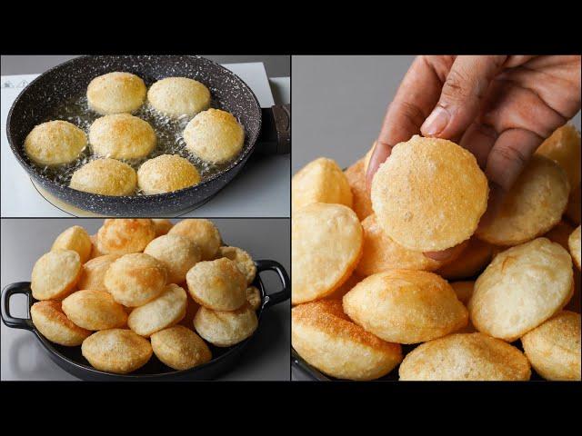 I Combine Flour With Boiling Water & Make This Fluffy Snacks | Easy Flour Snack Recipe | Flour Luchi