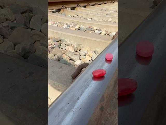 Train vs candy  #railtrack #railway #train #candy #viralvideo #ytshort #shorts #shortsfeed
