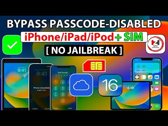 1 Click Passcode Bypass iOS 16.3.1/15.7.4 With Sim|Unlock Passcode/Disabled iPhone/iPad Hfz Ramdisk