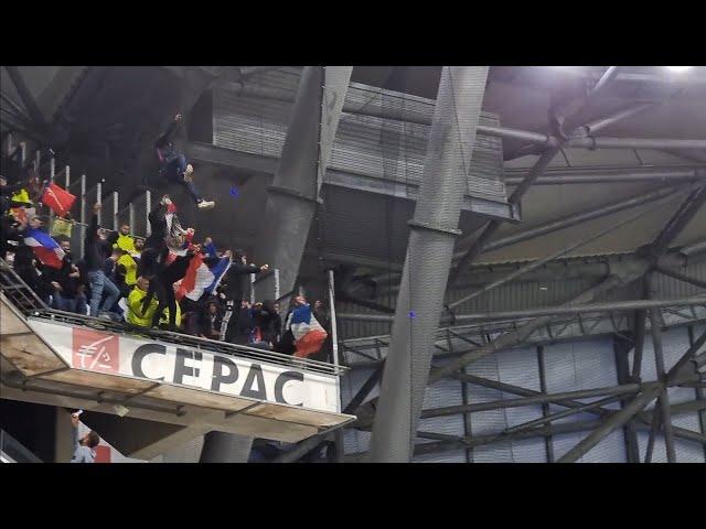 Marseille fans vs Lyon fans after Fabio Grosso attacked