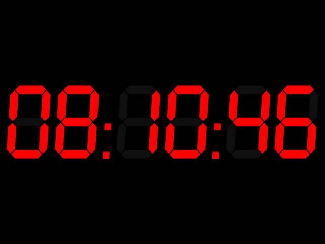 8h Hour Clock Digital "Work Day" 08-16 RED 1080p