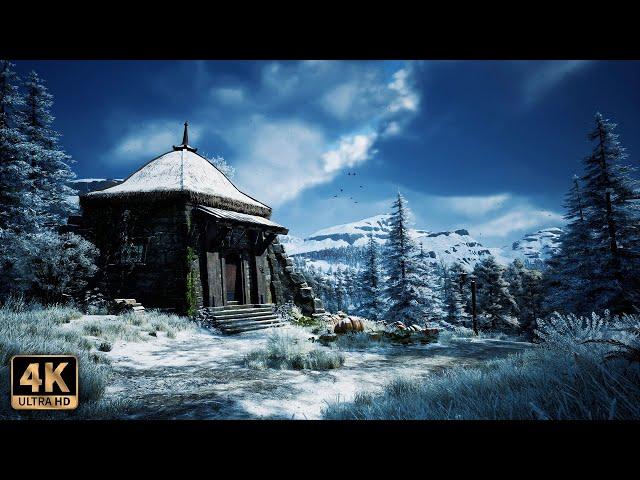 A Calm Winter Day at Hagrid's Hut | 4K Cinematic Harry Potter Music & Ambience