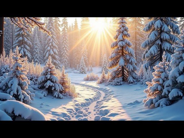 Snowy Winter Morning in January ️Beautiful Relaxing Music for Stress Relief ~ Tranquil Winter Piano