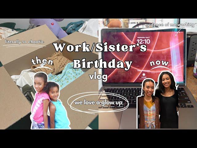 working/sister's birthday vlog | leahlengel