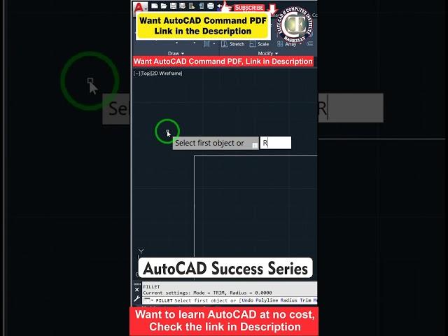 Autocad Tips I Fillet command #elitecadcomputerinstitute #shorts #autocad #autocadtips #automobile
