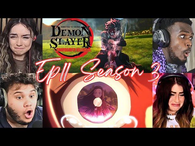 Demon Slayer BEST Mashup Reactions to S3 Ep11 (Nezuko burning & the Emotional Scene)