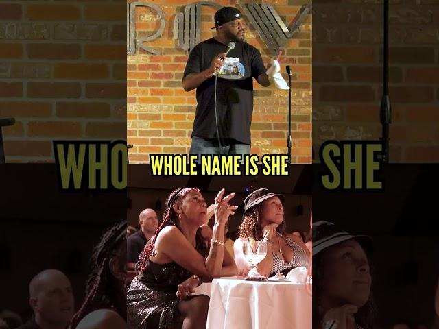 Now THAT'S a name.  #AriesSpears ROASTS the audience in Houston, Texas.