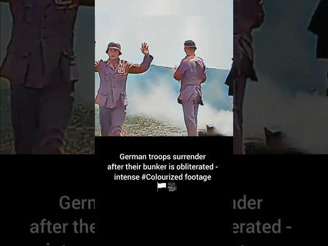 German troops surrender after bunker obliterated intense #Colourized footage ️ 