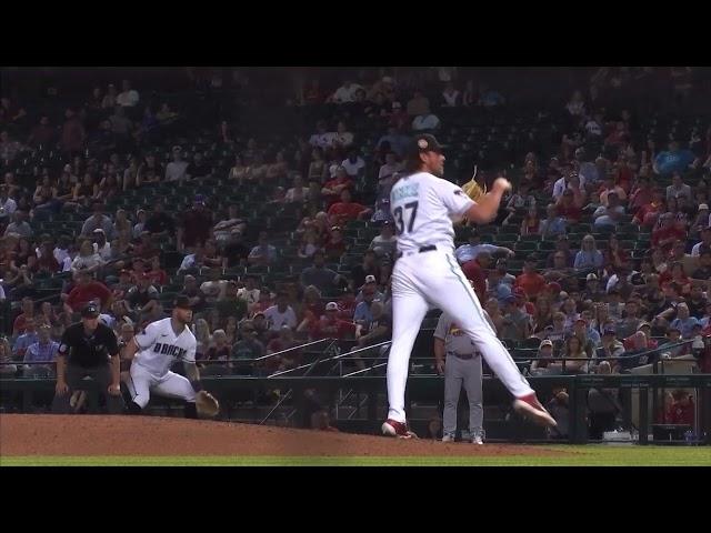 Kevin Ginkel Slow Motion Pitching Mechanics (3rd Base Side View)