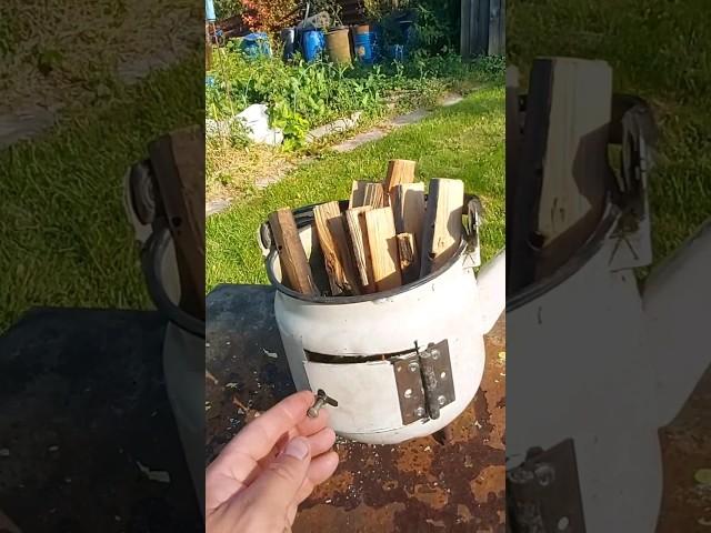 Самоделка из чайника простейшая переносная походная печь #diy #tool #самоделка