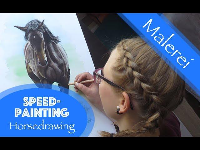 Speedpainting: Pferdeportrait / Black Horse Drawing / Pastel Pencil / La Vida Colorista - Art