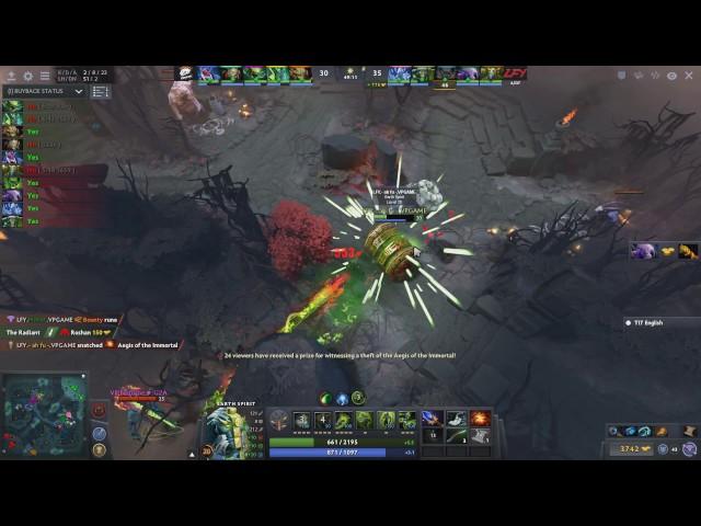 [ Player Perspective ] ah fu Earth Spirit Aegis Steal vs VP