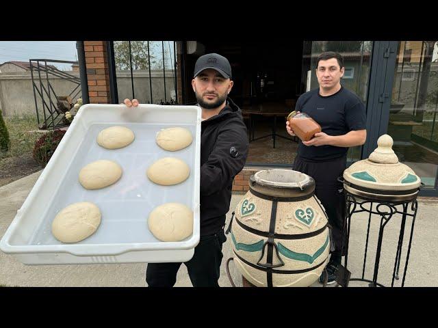 Dargin dough with meat in TANDIR - a favorite dish of tourists