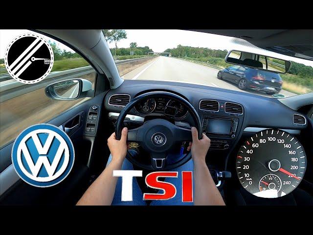 VW Golf VI 1.4 TSI DSG 1K 160 PS Top Speed Drive On German Autobahn With No Speed Limit POV