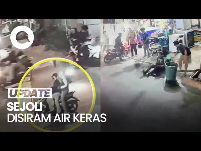 CCTV Detik-detik Sejoli Dipepet Lalu Disiram Air Keras di Jakbar