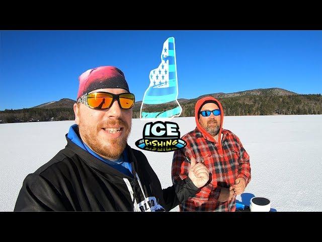 Ice Fishing for Smallmouth Bass in The Lakes Region, New Hampshire