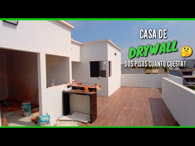 Casa de dos pisos en #DRYWALL con ESTRUCTURA METÁLICA |Cuánto cuesta con acabados, lista para vivir