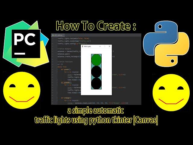 |Latest| How to create a simple automatic Traffic Lights using Python tkinter [Canvas]