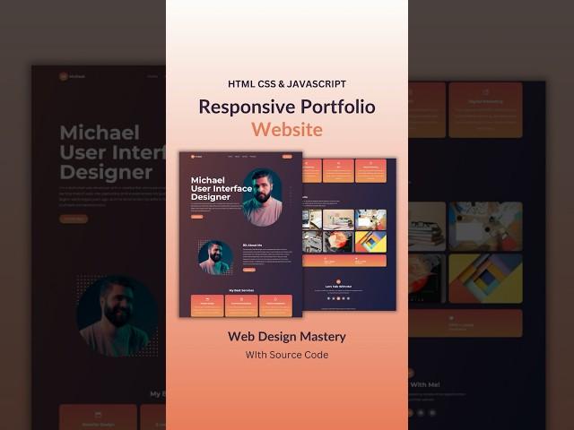 Simple Portfolio Website Using HTML CSS JavaScript  #webdevelop #webdesign #htmlcsstutorial