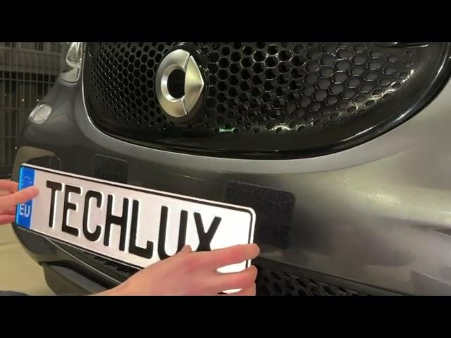  TECHLUX P2 KLETT – Frameless License Plate Holder for All EU License Plates | Installation