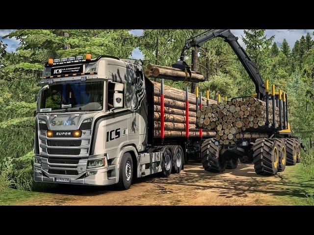 Logs Delivery Across Scenic Routes to Dense Forest Terrains | #ets2 1.51