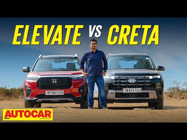 Hyundai Creta vs Honda Elevate - Which is the mid-size SUV for you? | Comparison | @autocarindia1