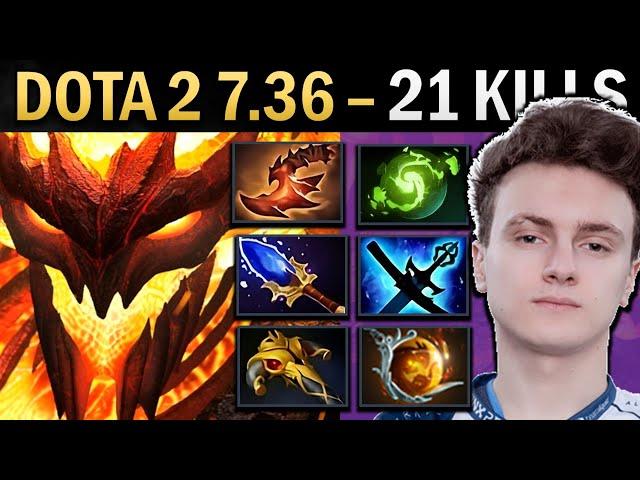 Shadow Fiend Dota 2 7.36 Miracle with 21 Kills and Relic - TI13