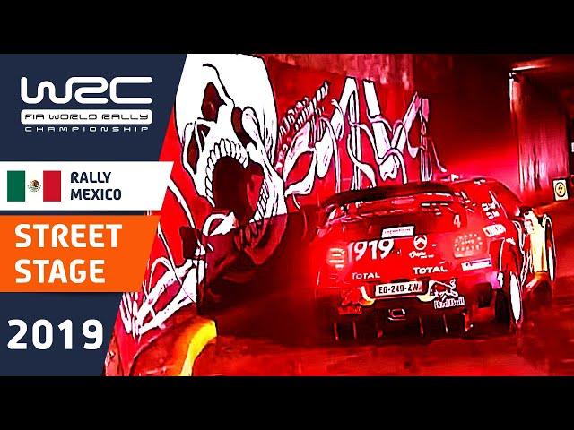 WRC Rally Mexico Street Stage 2019. Massive Jump and Tunnels!