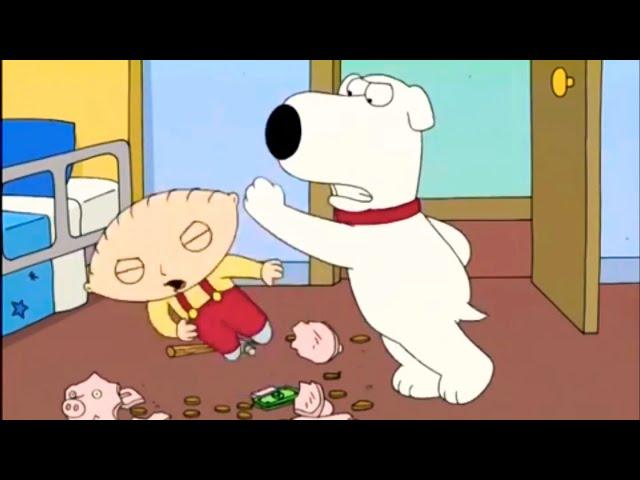 Brian punches Stewie in the face