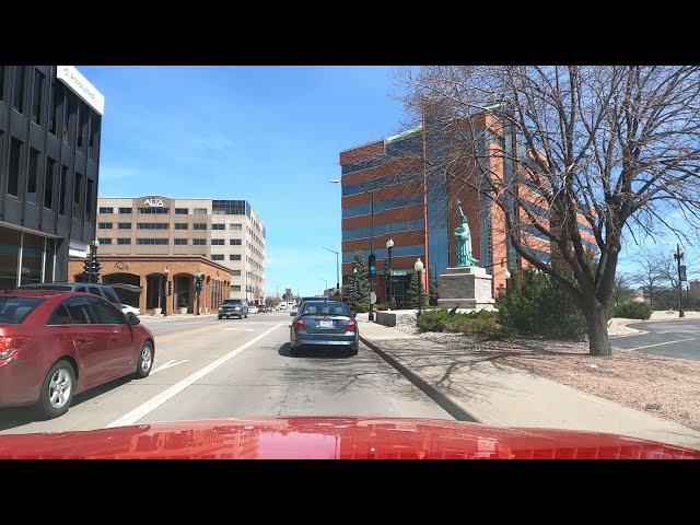 Driving from Neenah to Menasha thru the city. 4k Wisconsin