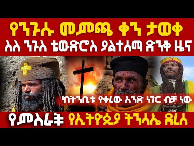 ETHIOPIA: ከትንቢቱ የቀረው አንድ ነገር ብቻ ነው# ስለ ንጉስ ቴውድሮስ ድንቅ ዜና # የምስራች የኢትዮጲያ ትንሳኤ ደረሰ #የንጉሱ መምጫ ቀን ታወቀ#