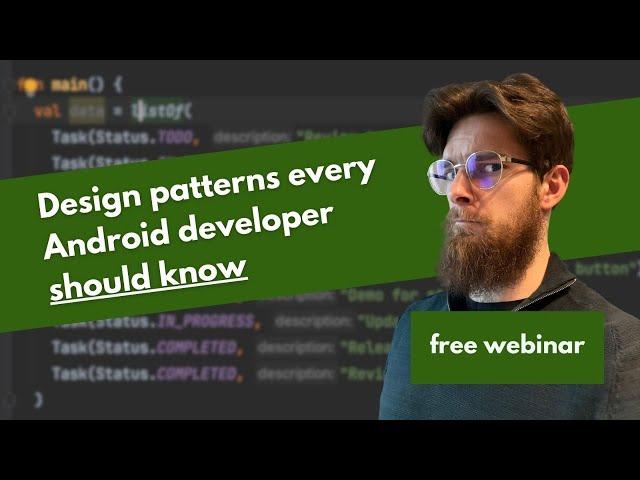 Design patterns every Android developer should know.