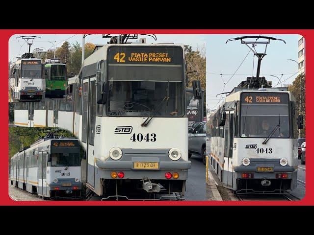 TRAMVAIELE BIDIRECȚIONALE V3A-2S-93 #237 ȘI #4043 PE LINIA 42