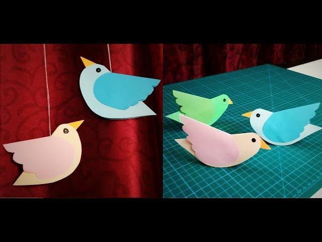 Paper Bird | How to Make Moving Paper birds | Bird Hanging | DIY Wall Hanging Decor