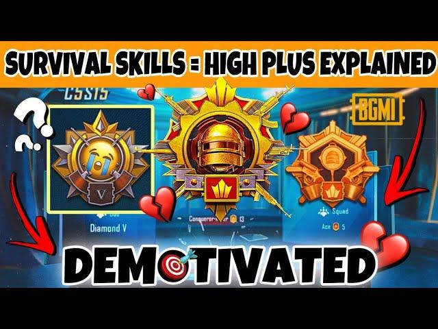 DAY 25 : DEMOTIVATED  LOW PLUS  FULL SURVIVAL SKILLS + HIGH PLUS EXPLAINED - SOLO CONQUEROR