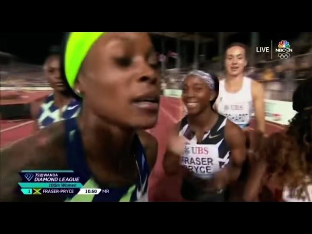 Shelly Ann Fraser Pryce beats Elaine thompson herah at women’s 100m Lausanne diamond league 2021