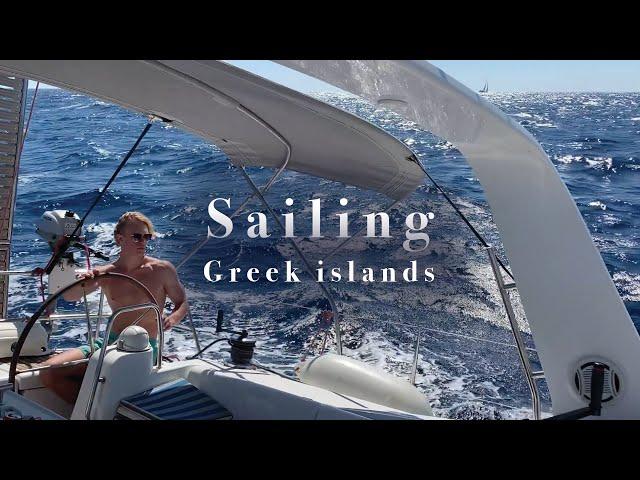 Sailing Greek islands in the Aegean Sea - Cyclades in September 2021