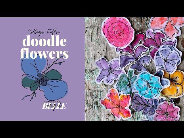 How to paint and draw Doodle Flowers with Watercolour Paint.