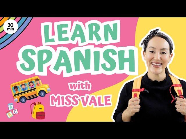 First day of School: Wheels on the Bus Song, Shapes, and Much More! All in Spanish with Miss Vale